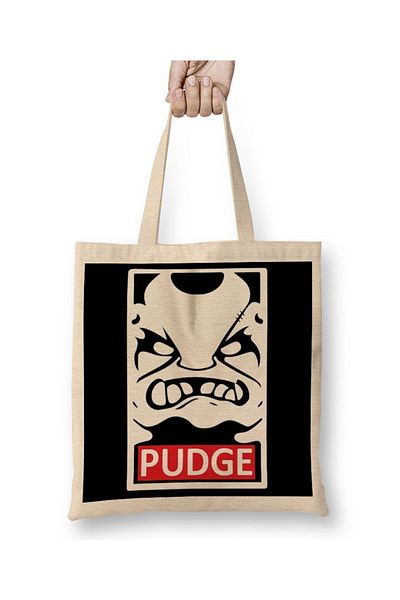 Baskı Dükkanı Dota 2 Pudge Tote Bag Long Handle