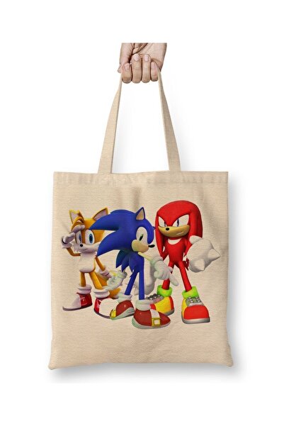 Baskı Dükkanı Geantă din pânză Knuckles Sonic Chaos cu mâner lung