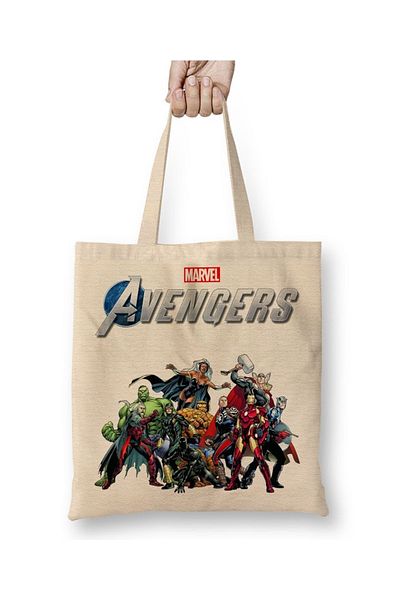 Baskı Dükkanı Geantă din pânză Marvel Avengers 05 cu mâner lung