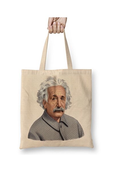 Baskı Dükkanı Albert Einstein tkanina Torba duga Sa ručkom