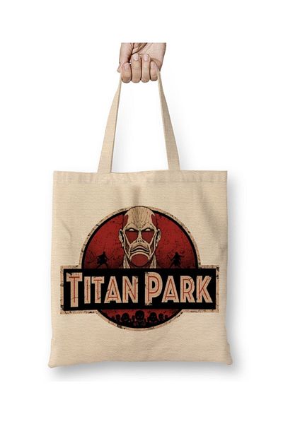 Baskı Dükkanı Attack On Titan Titan Park υφασμάτινη τσάντα με μακριά λαβή