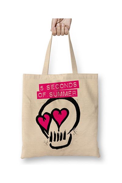 Baskı Dükkanı 5 Sos 5 Seconds Of Summer Geantă din pânză cu mâner lung