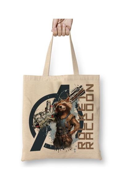 Baskı Dükkanı Avengers Rocket Raccoon tkanina Torba duga Sa ručkom