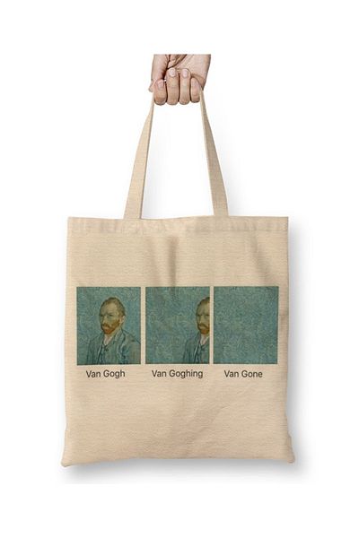 Baskı Dükkanı Geantă din pânză Van Gogh Van Goghing cu mâner lung