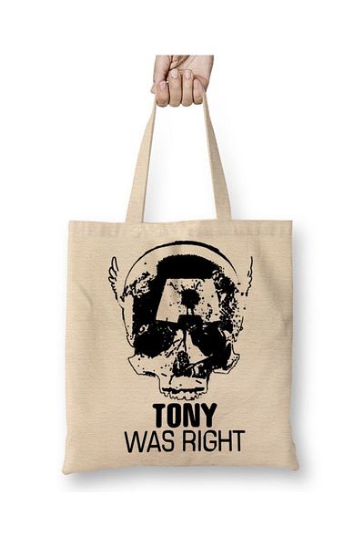 Baskı Dükkanı Tony Was Right υφασμάτινη τσάντα με μακριά λαβή