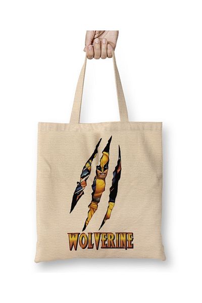 Baskı Dükkanı Υφασμάτινη τσάντα Wolverine με μακριά λαβή