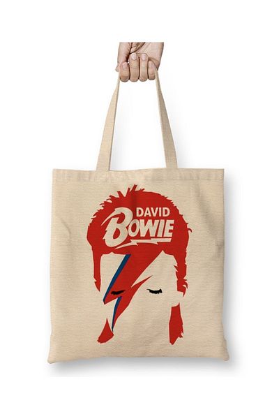 Baskı Dükkanı Geantă din pânză David Bowie cu mâner lung