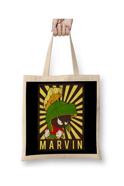 Baskı Dükkanı Υφασμάτινη τσάντα Martian Marvin με μακριά λαβή