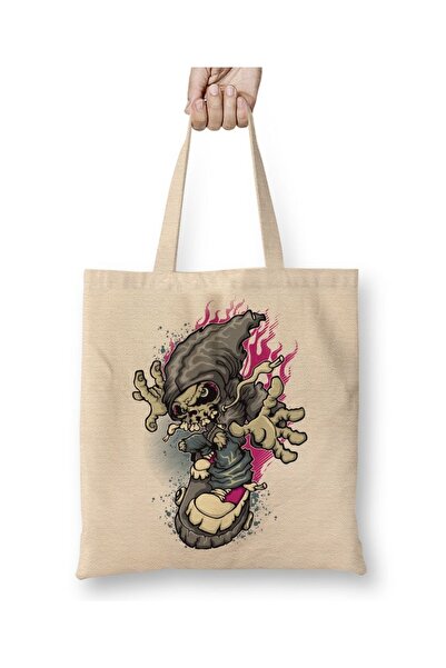 Baskı Dükkanı Lubanja na skejtbordu, tkanina Torba duga Sa ručkom