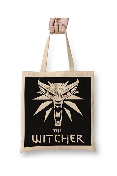 Baskı Dükkanı Υφασμάτινη τσάντα Witcher με μακριά λαβή
