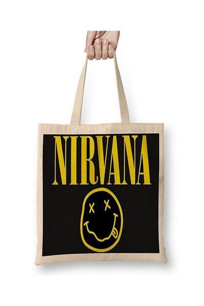 Baskı Dükkanı Geantă din pânză Banda Nirvana cu mâner lung