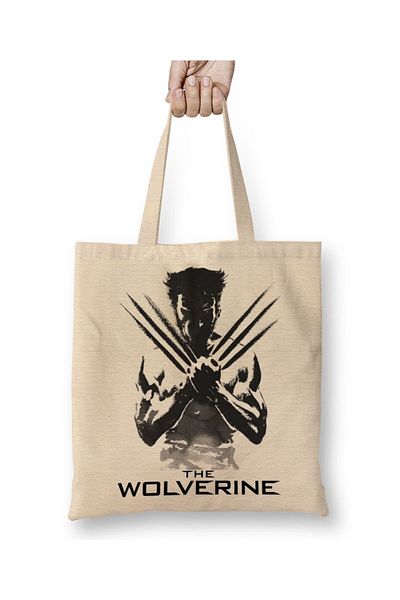 Baskı Dükkanı Η υφασμάτινη τσάντα Wolverine με μακριά λαβή