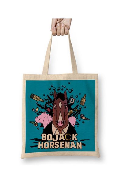 Baskı Dükkanı Bojack Horseman 010 υφασμάτινη τσάντα με μακριά λαβή