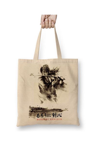 Baskı Dükkanı Rurouni Kenshin Samurai X υφασμάτινη τσάντα με μακριά λαβή