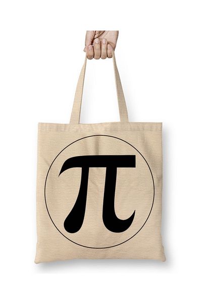 Baskı Dükkanı Μαθηματικά Circle Pi Number υφασμάτινη τσάντα μακριά λαβή