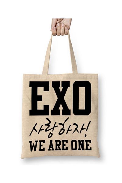 Baskı Dükkanı Exo We Are One υφασμάτινη τσάντα με μακριά λαβή