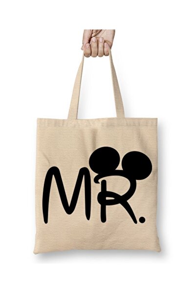 Baskı Dükkanı Τσάντα υφασμάτινη με μακριά λαβή Μίκυ Μάους