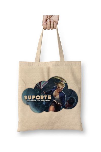 Baskı Dükkanı Υφασμάτινη τσάντα Janna Suporte Lol με μακριά λαβή