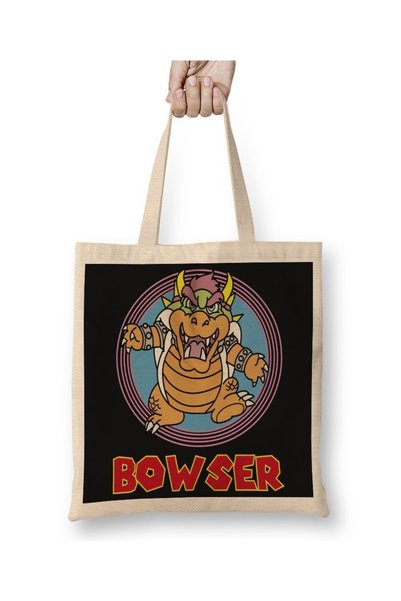 Baskı Dükkanı Kralj Bowser Super Mario Klasična Fanart Tkanina Torba Duga Sa ...