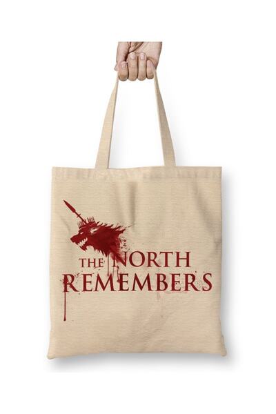 Baskı Dükkanı لعبة العروش نورث يتذكر حقيبة قماشية بمقبض طويل