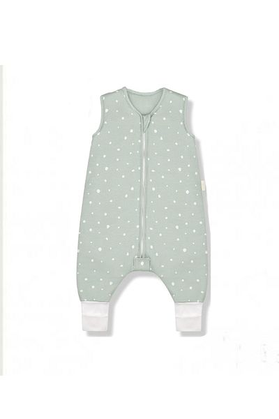 Alpar Tekstil Winter Booties-Footed Girls-Boys Sleeveless, Zip-Up 2.5 Tog Sleeping Bag Polka Dot/Legend Green