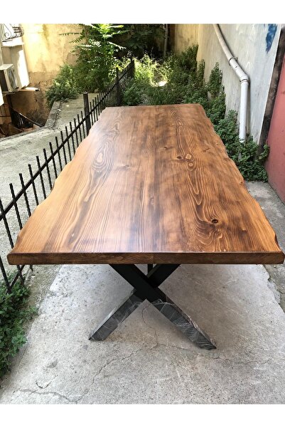 Bintaş Mobilya Ceviz Renk Kütük Masa 180x80