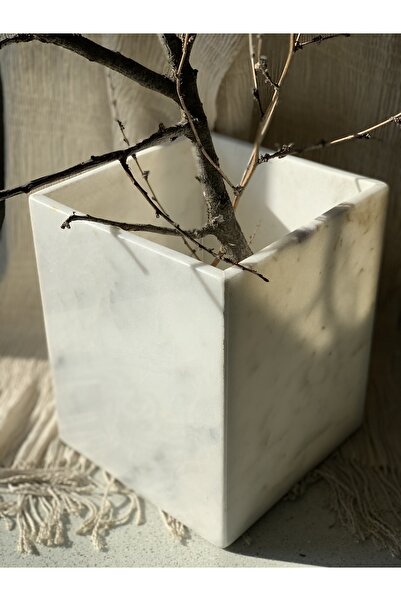 BMARBLE Doğal Mermer Saksı