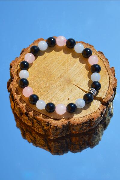 Düşler سوار فورتونا من الحجر الطبيعي - أونيكس/أونيكس وردي كوارتز أكوامارين