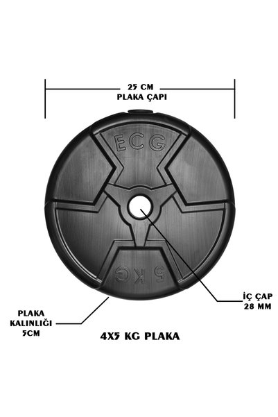 ECG Spor Hero Serisi 5 Kg Plaka-4 Adet