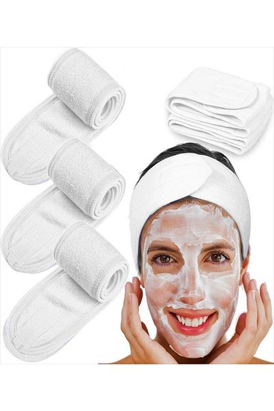 PIRILTI COLLECTION ربطة شعر رياضية مكونة من 4 قطع - منشفة ومكياج وعصابة رأس