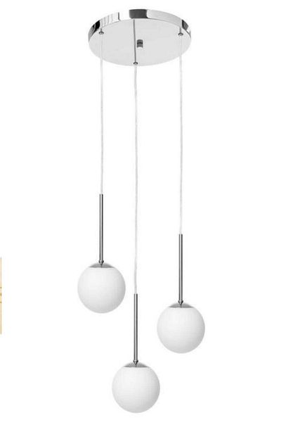 BSA LIGHTING ثريا حديثة من الكروم مكونة من 3 قطع من بيريل (مع زجاج أبيض)