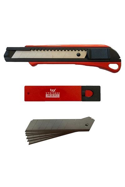 Vip-Tec Vt875111 Prof. Metal Patterned Utility Knife 165x18mm + 10 Refills