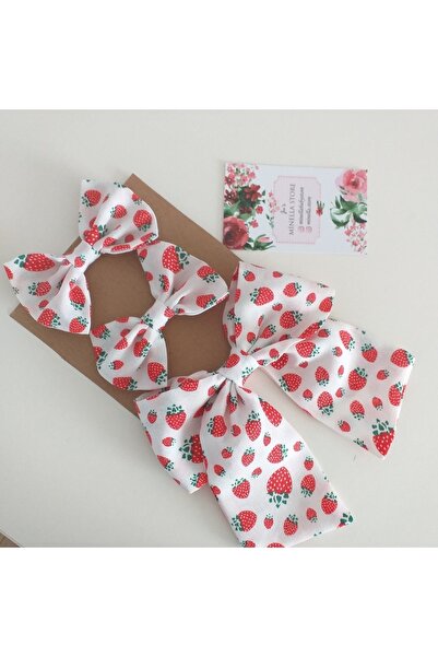 MİNELLASTORE Minella Store Küçük Çilek Desenli Klipsi Toka