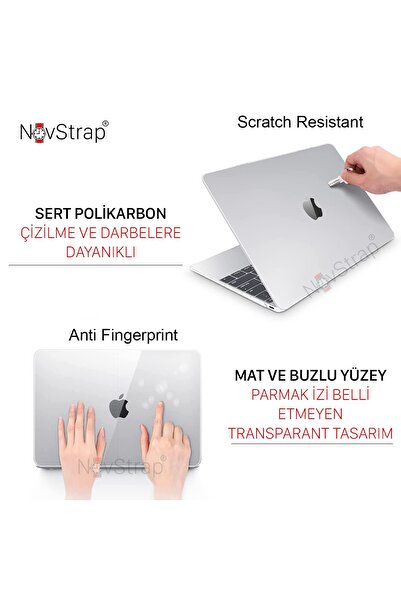 NovStrap Macbook Pro 13 Uyumlu Inç A1706 A1708 A1989 A2159 Sert Mat Frosted Kılıf Anti Fingerprint