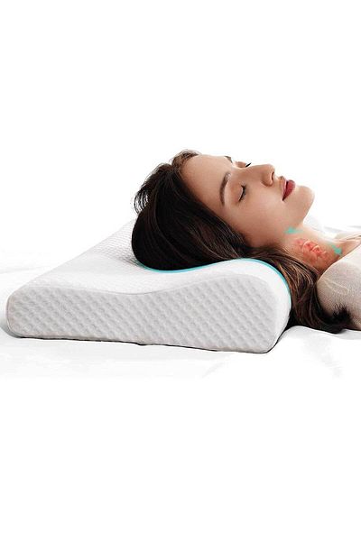 MARVA Visco Filled Orthopedic Neck Pillow Large Size 60cm 37cm 11cm (1050gr)