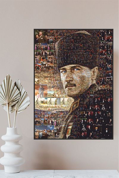 Piksel Grafik Αυτοκόλλητη αφίσα με μοτίβο μωσαϊκού Ataturk