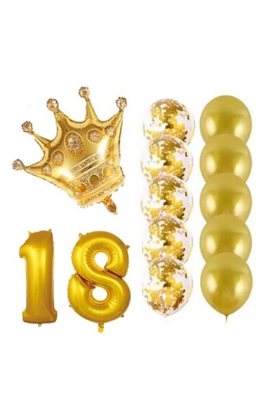 BEST PARTİ DOĞUM GÜNÜ PARTİ SÜSLERİ 18 Year Old King Crowned Transparent Ball...
