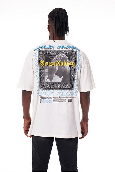Ghetto off limits Trust Nobody - Tricou alb