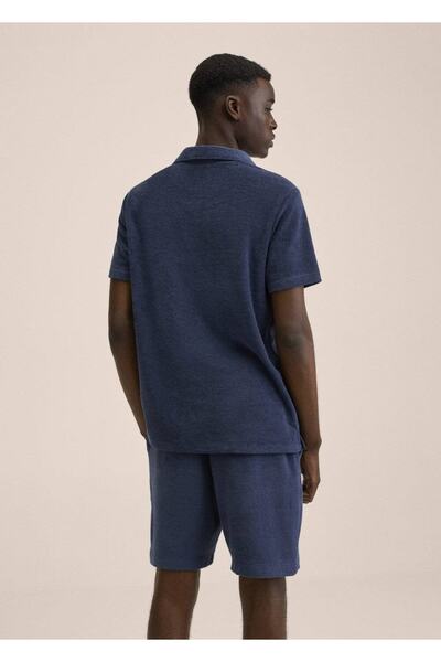 MANGO Man Havlu Kumaş Pamuklu Bermuda Şort