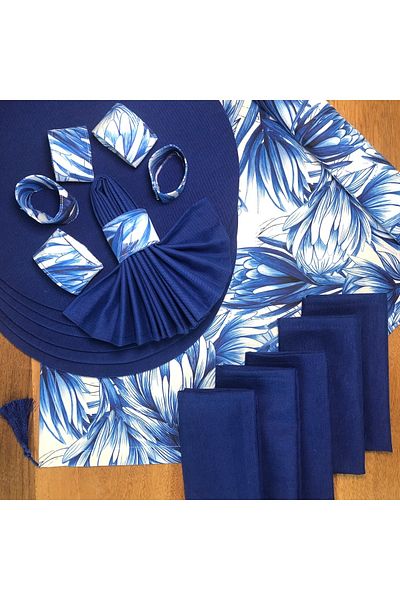 desen izmir American Service, Exotic 6 Plates, 6 Napkins, 6 Napkin Rings and Runner Tk5