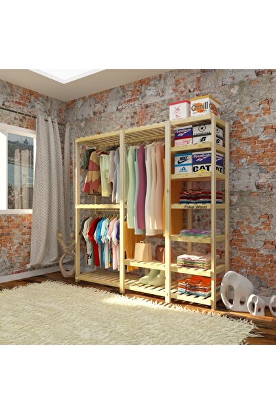 Fokai Wood Need - Açık Ahşap Elbise Dolabı