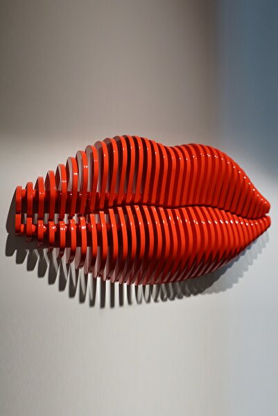 Sens Small Lıps-kırmızı Ahşap Dekoratif Duvar Ürünü