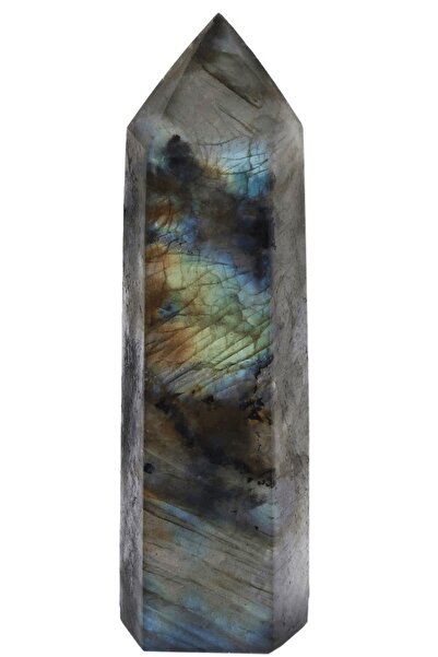 Tesbih Atölyesi Sertifikalı 1.kalite Doğal Labradorit Taşı Piramit Kazık Obel...