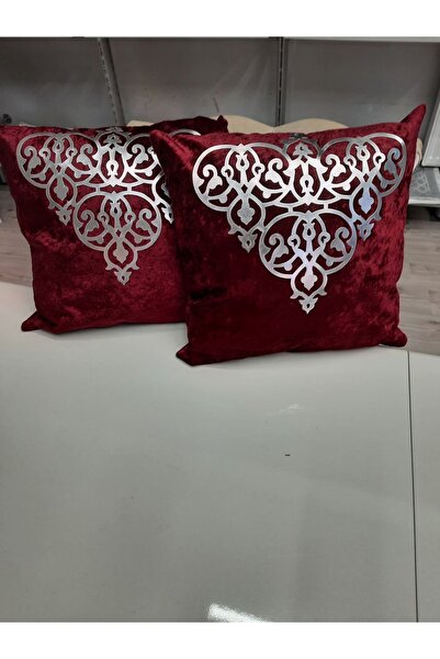 SEHARA 2 штуки оксамитові чохли для подушок / 40x40 см / з тисненням / бордов...