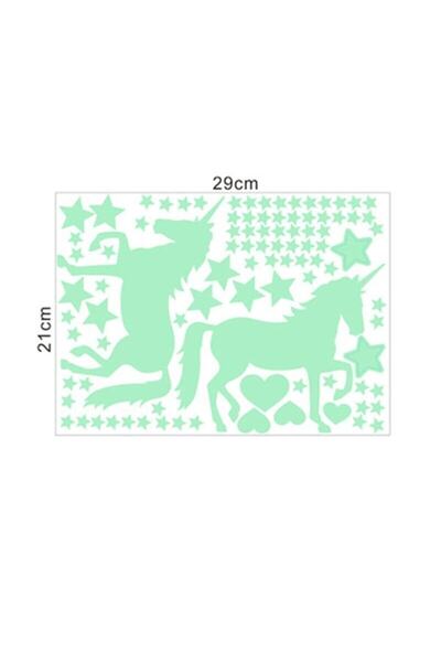 efekt reklam Unicorn care strălucește în întuneric, în salon, dormitor, bucătărie, balcon, autocolant de hârtie pentru ornament de perete