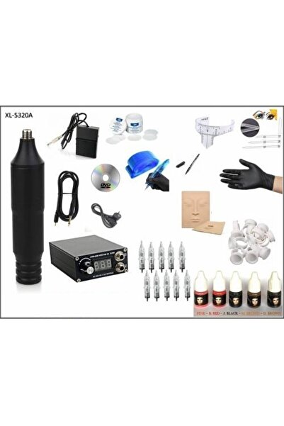Xl-5320a Hybrıd Çantalı Siyah Renk Tattoo Pen Kalıcı Makyaj Makinası Seti - Mabuchı Motor