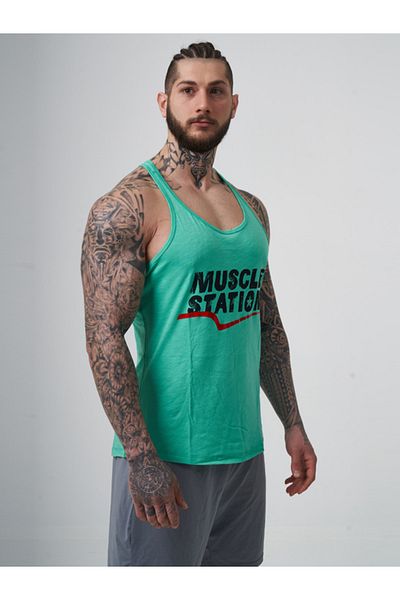 Muscle Station Green Musclestation Toughman Tank Fitness Tank