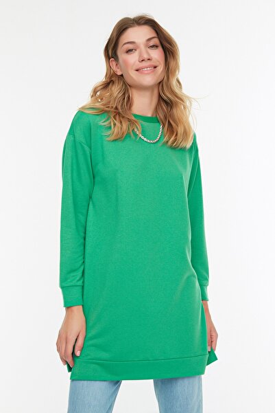Trendyol Modest Sweatshirt - Green - Relaxed fit