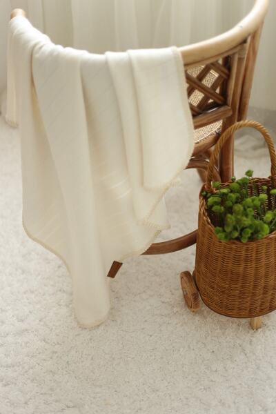 Mujo Baby&Kids Baby Peshtemal - Beige Fish Back Woven