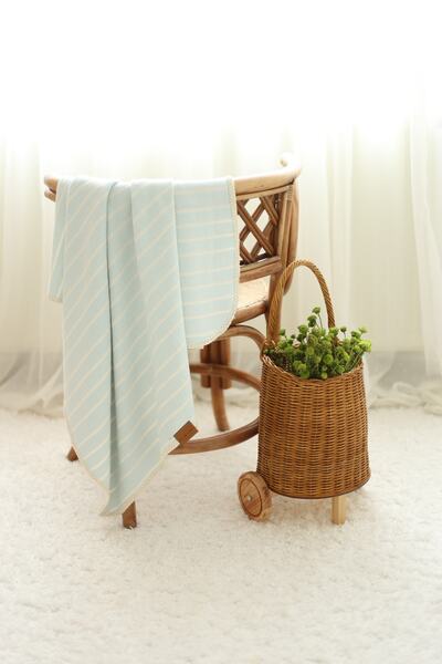 Mujo Baby&Kids Baby Peshtemal - Blue Fish Back Woven